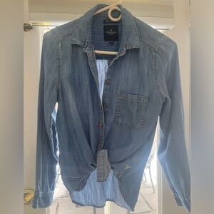 American Eagle oversized Denim Button Up Shirt, size med